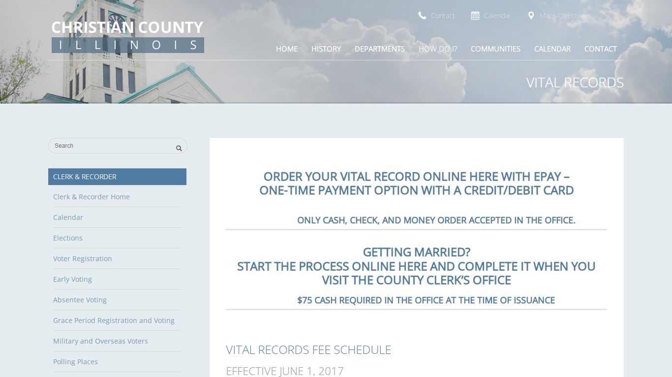 Vital Records | Christian County, Illinois